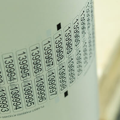 Barcode, QR-Code, Datamatrix, Code nummerierte Etiketten